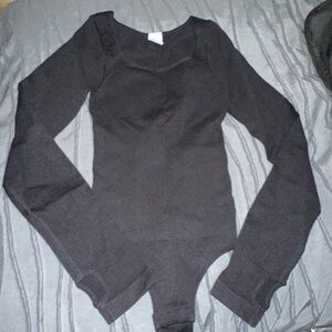 Black Long Sleeve Bodysuit Sz XS